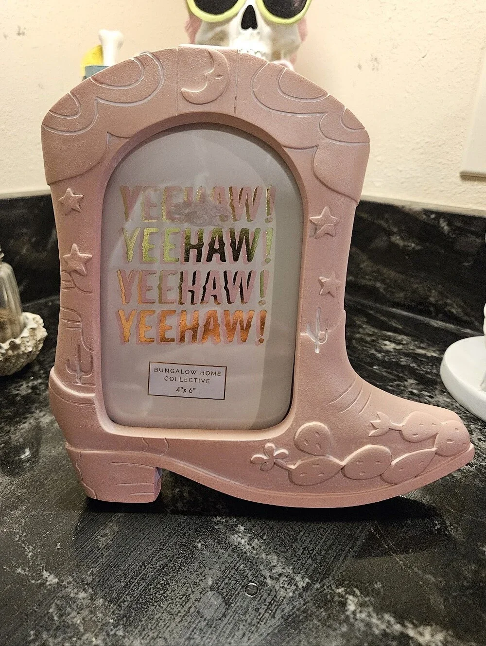 Pink Western Cowboy Boot 4x6 Photo Frame - Yeehaw